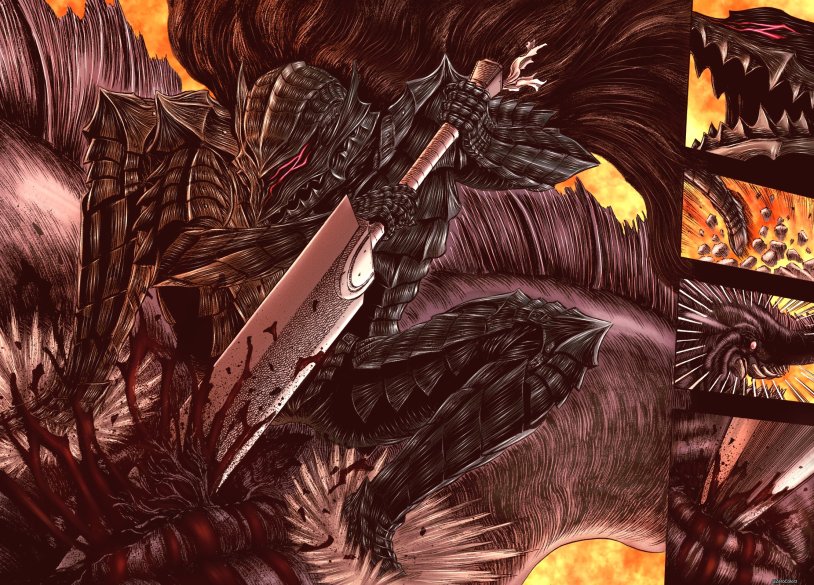 Berserk Gats with a sword