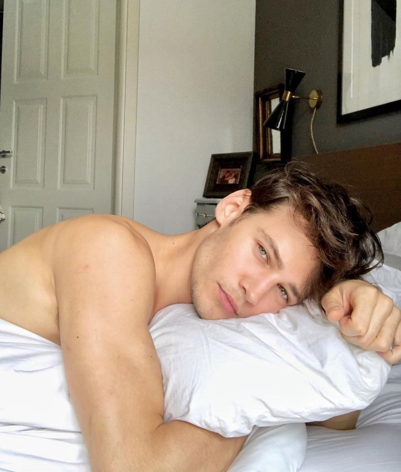 Beautiful man in bed