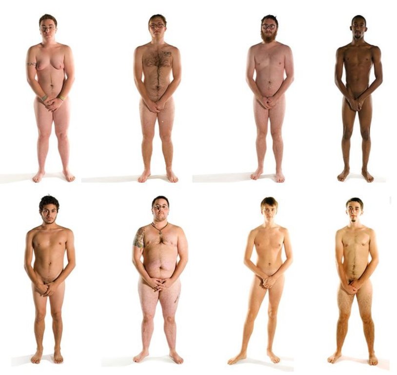 Different figures of naked men