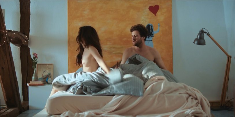 Naked women against the background of the sea