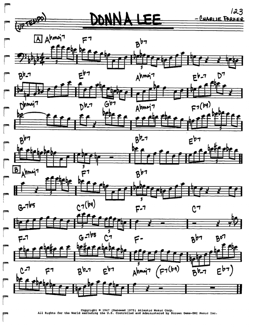 Donna Lee Bass Sheet