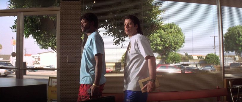 Vincent Vega and Juls Winfield in shorts