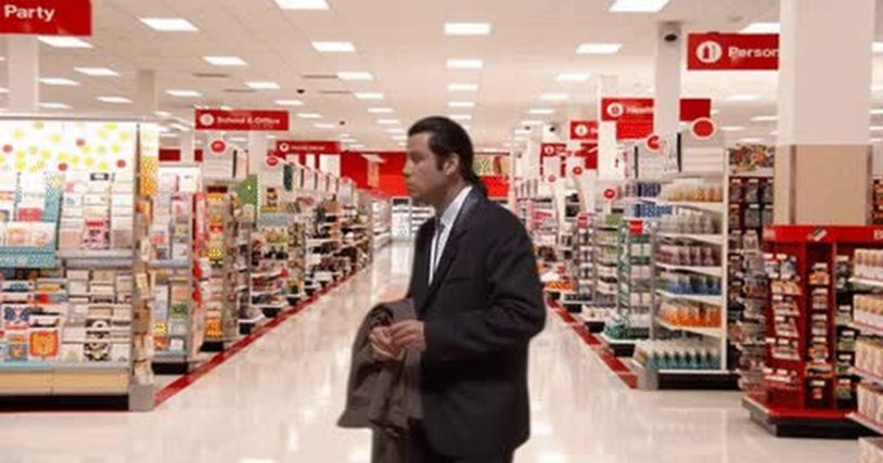 Travolta in a supermarket