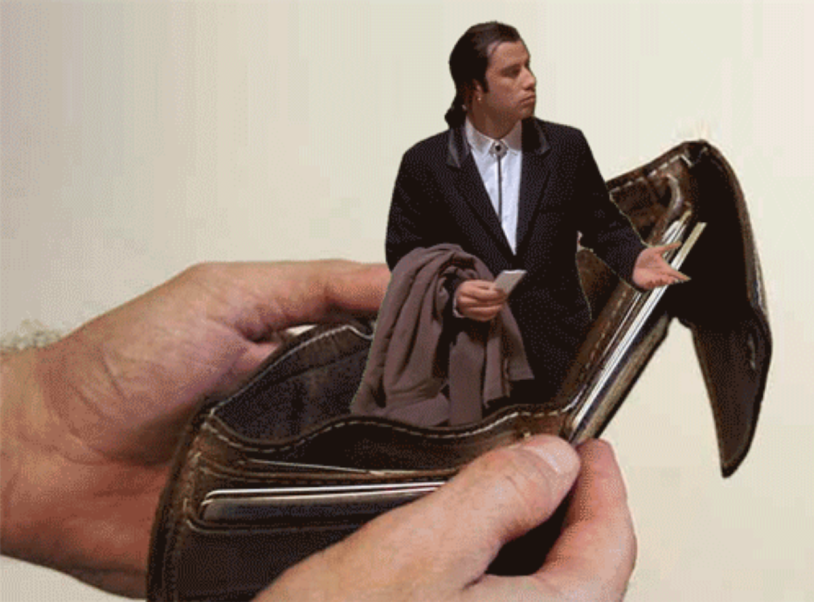 John Travolta in a wallet