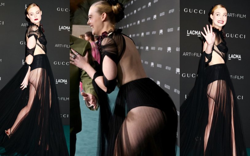 El Fanning in shorts