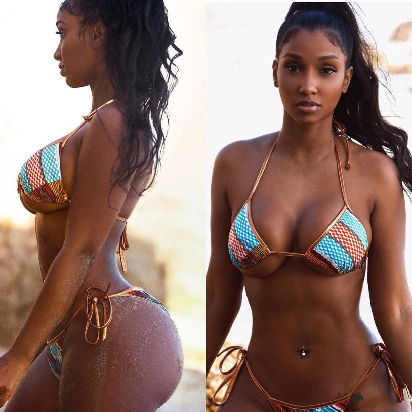 Microbikini on the beach private