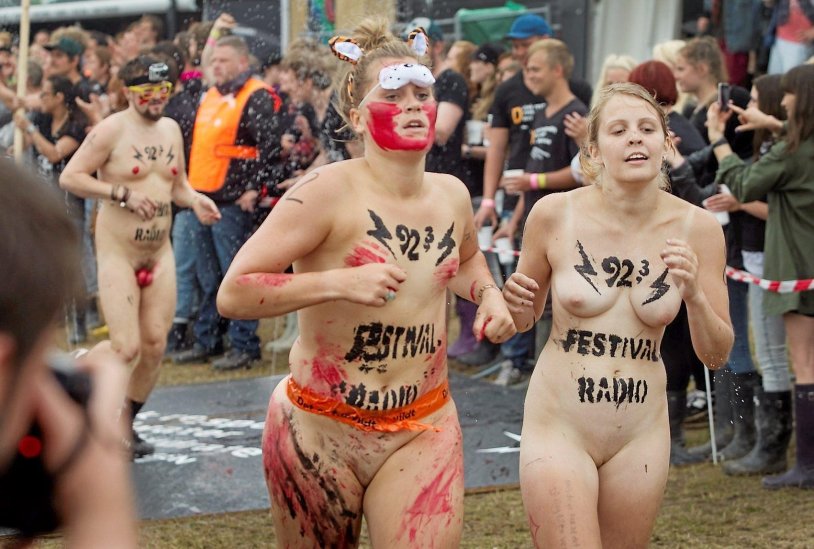 Naked women at the festival