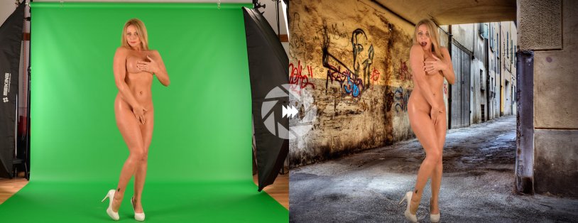 Naked woman on the chromakes