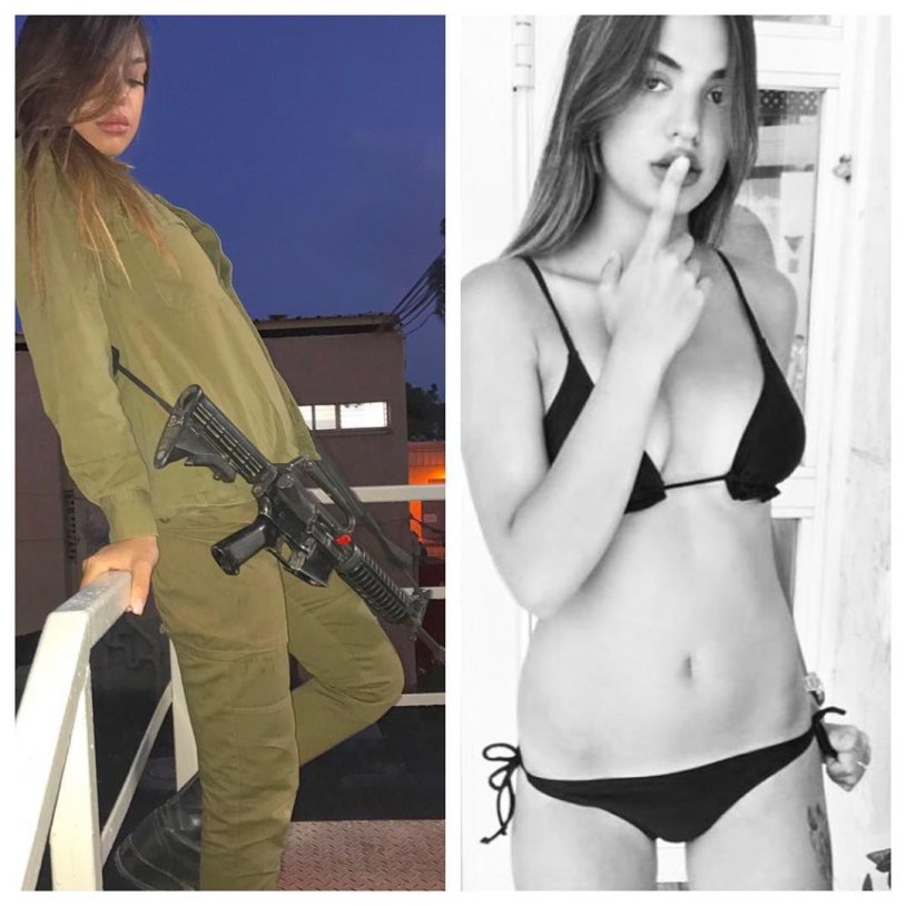 Girls in military uniform of the ass