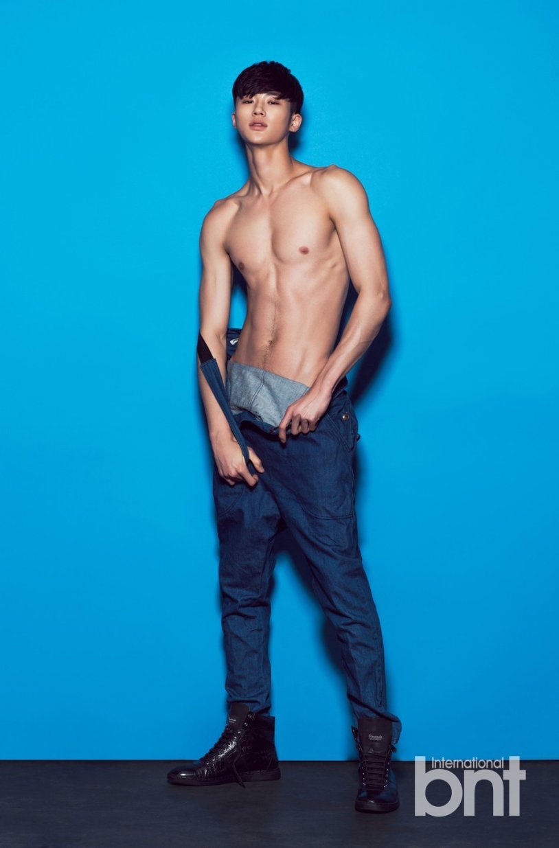 Kim Su Hyun with a naked torso