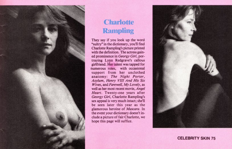 Charlotte Rampling in his youth naked