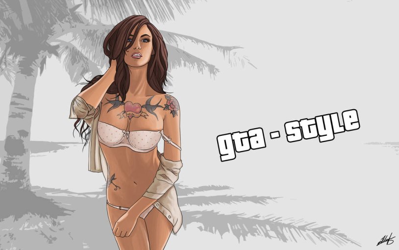 Girl from GTA 5 loading