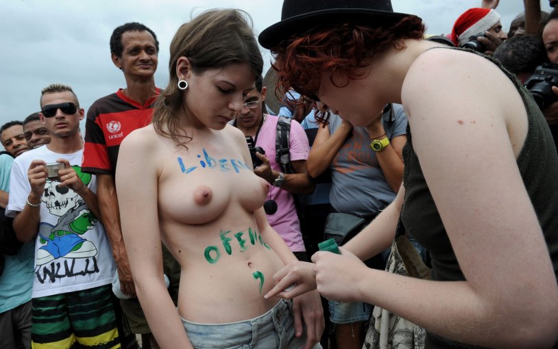 Topless Girls at the Festival