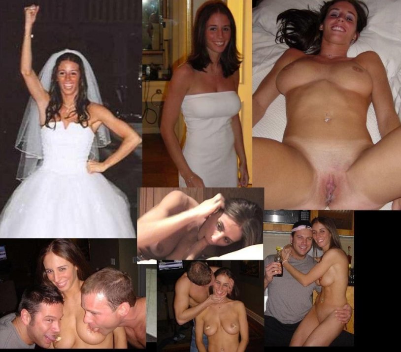 Brides dressed and striped collage