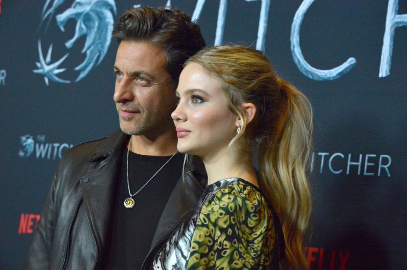 Freya Allan and Adam Levy