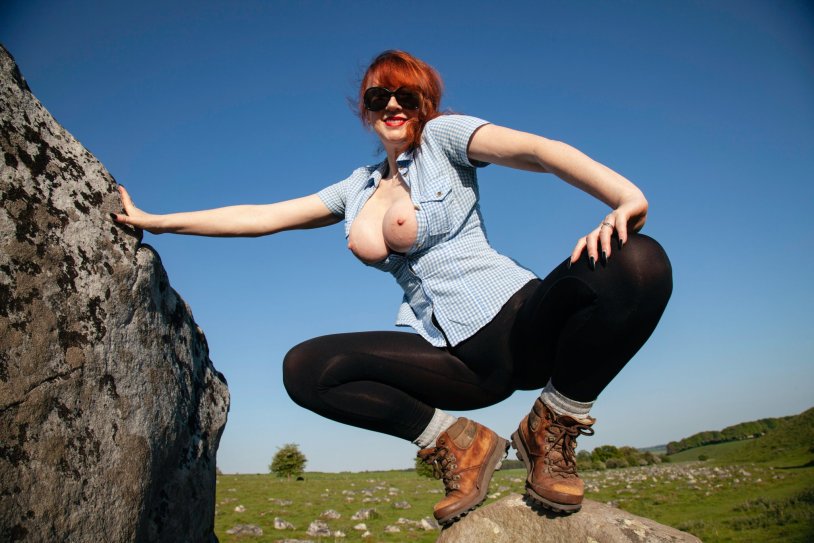 Masturbation of a red -haired nurse in stockings