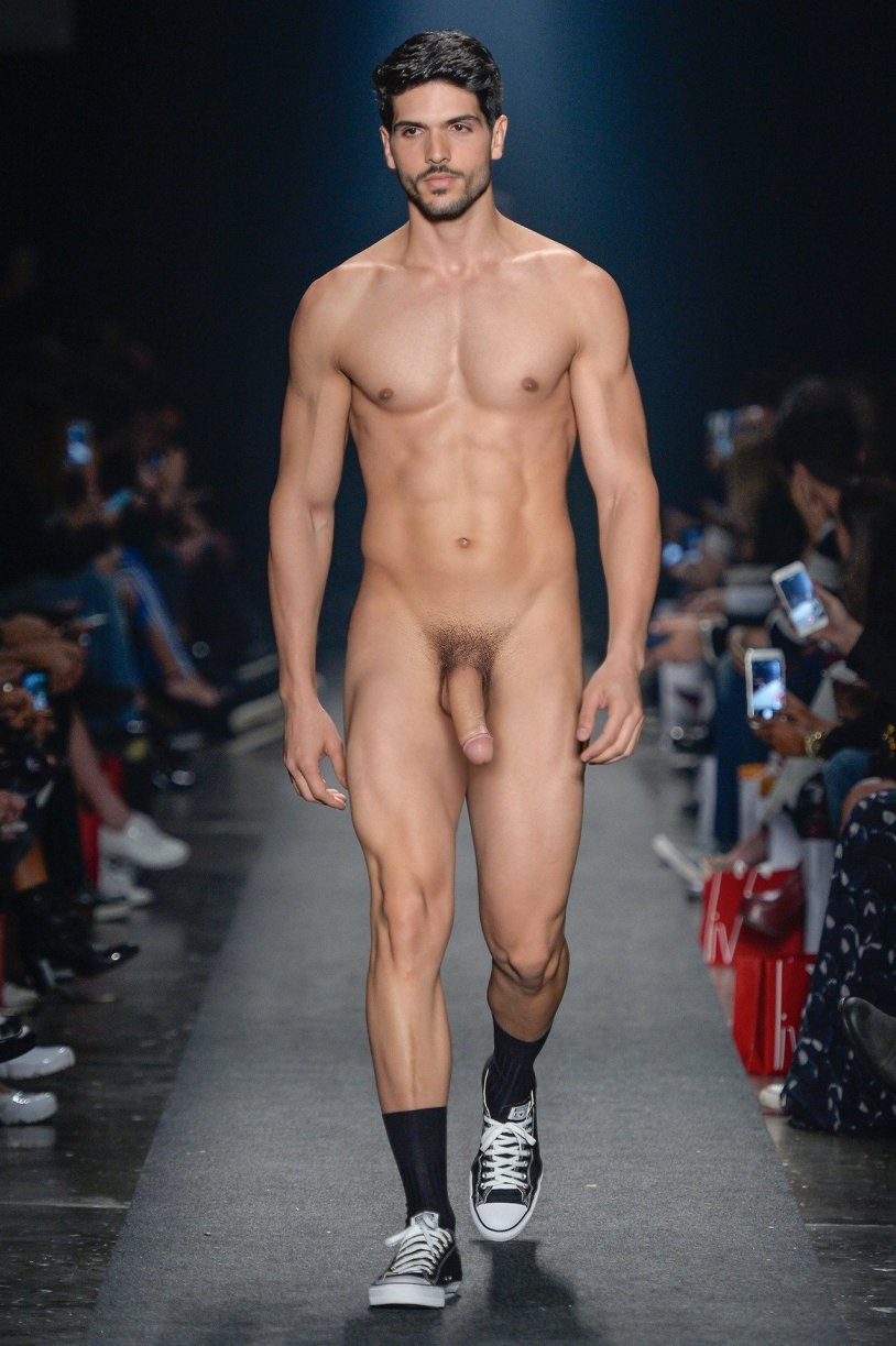 Man without panties on the catwalk