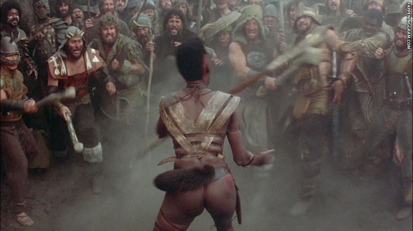 Grace Jones and Dolf Londgren