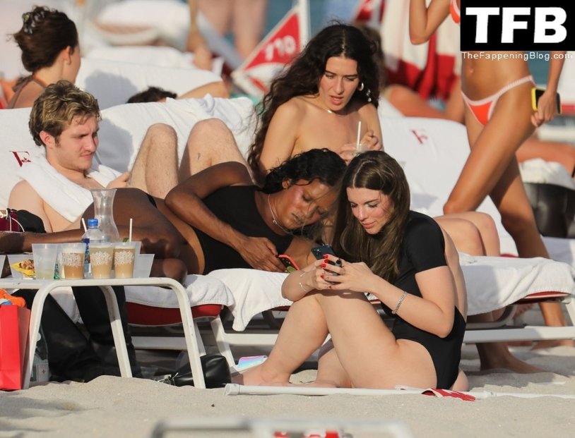 Julia Fox on the beach