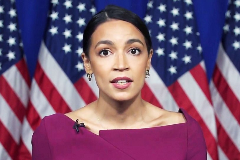 Okasio-Cortes in a swimsuit