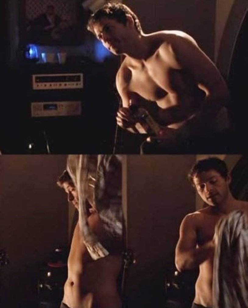 Misha Collins without a shirt
