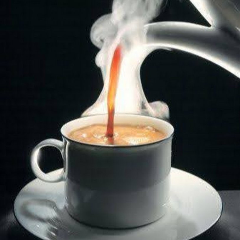 Girl in linen with coffee