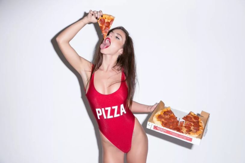 Photoshoot girl with food