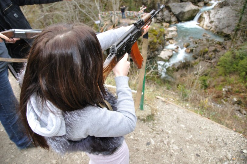 Red shoes of a beautiful evening