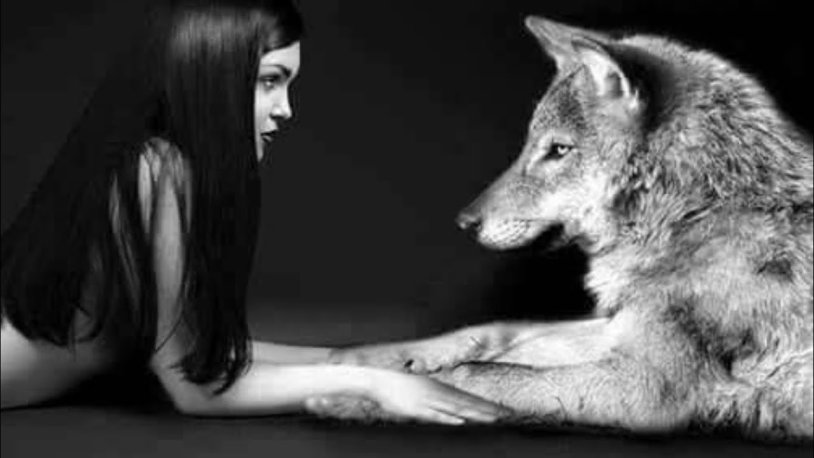 Girl with a wolf