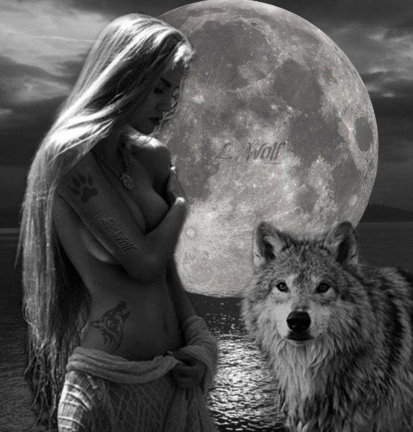 Girl with a wolf