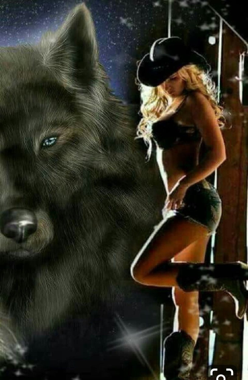 Tattooed girl with a dog