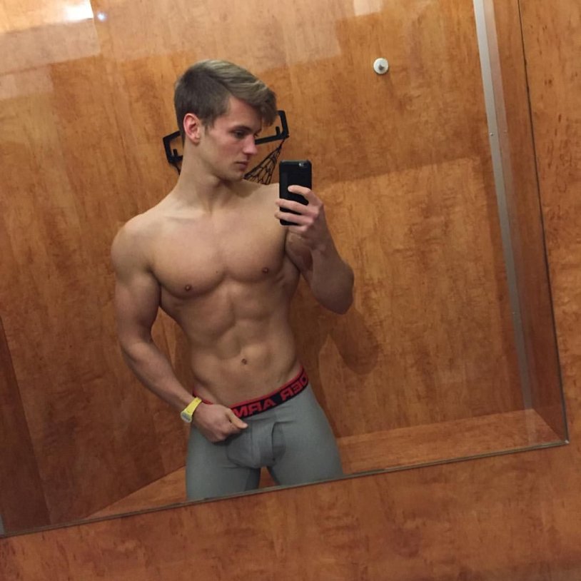 Beautiful male body of selfie