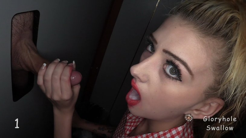 Gloryhole Swallow - Paulina Naomi 1st Visit - Blowjob Cumsho