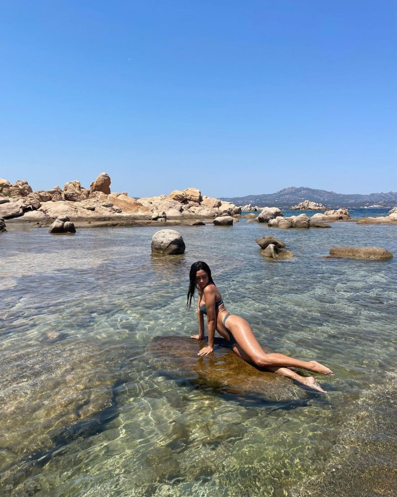 Volume in a swimsuit on the beach