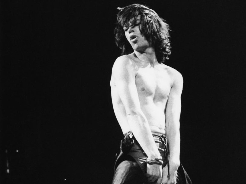 Mick Jagger in his youth on stage
