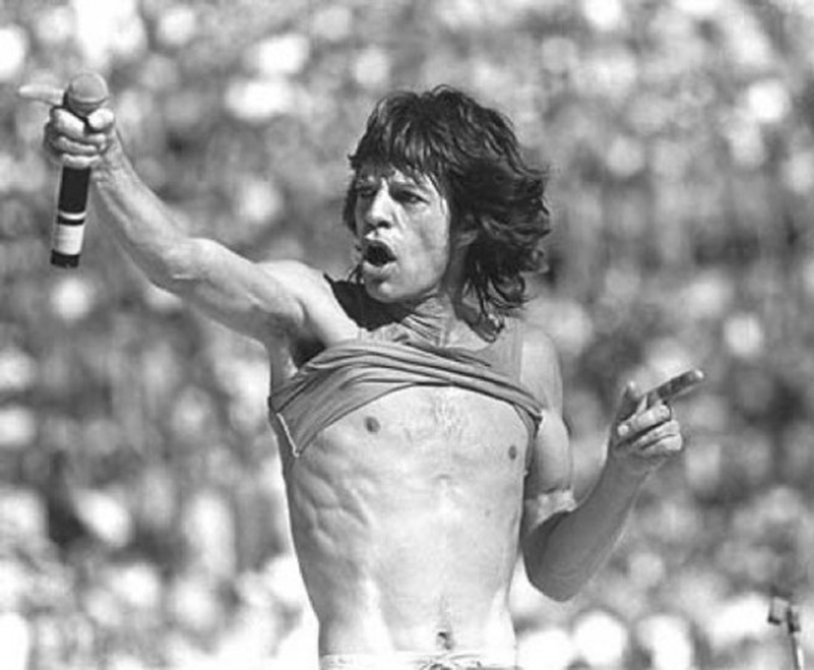 Mick Jagger Young on stage
