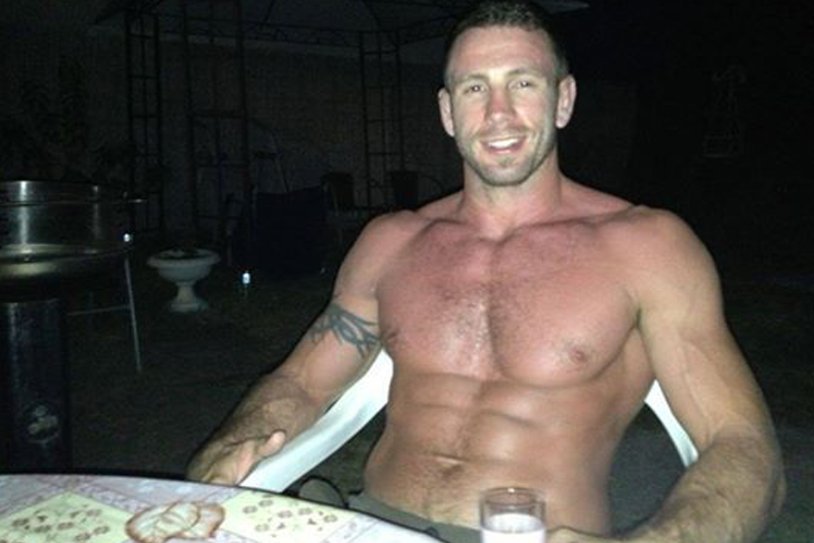 Naked athletes swimmer