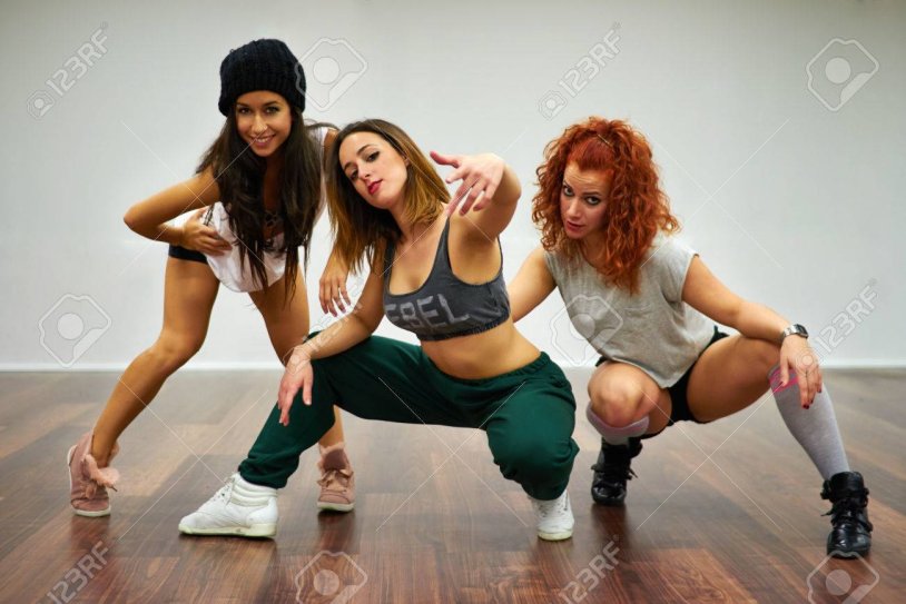 Three girls dance