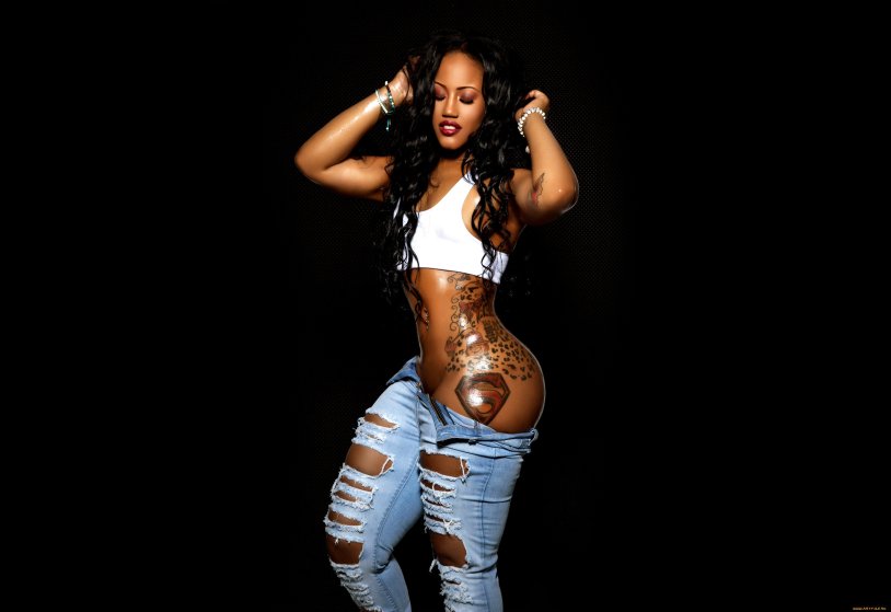 Mulatto on a black background