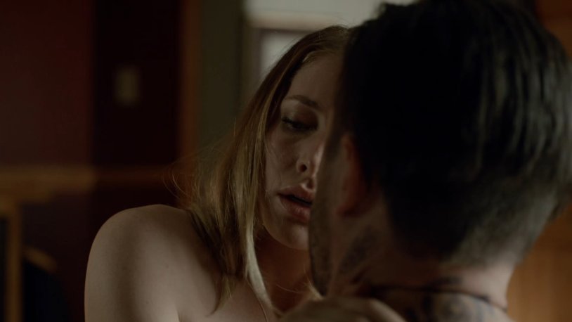 Naked woman on a slave table