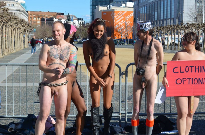 The procession of naked feminists