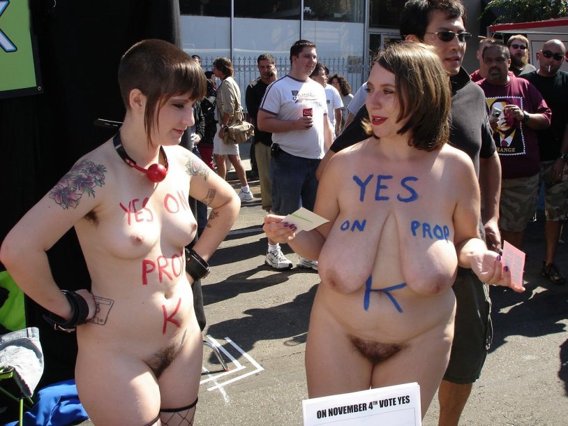 Naked women protest