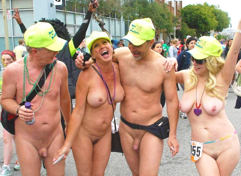 Parade of naked beautiful women