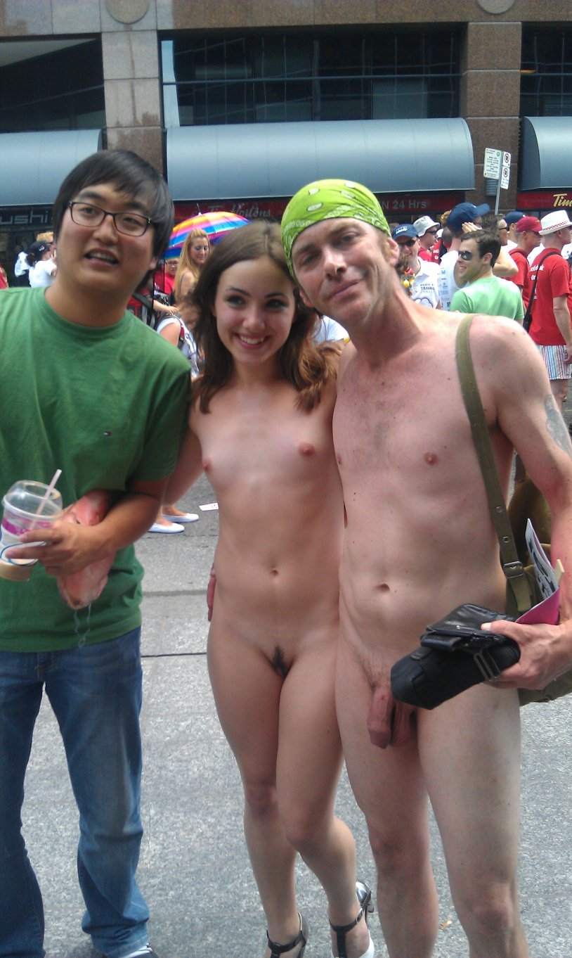Men naked in public