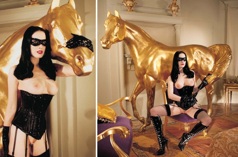 Dita von Tiz in German uniform naked