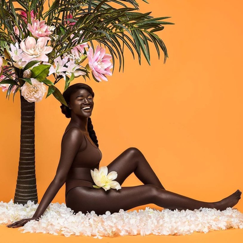 Judia Diop in a swimsuit