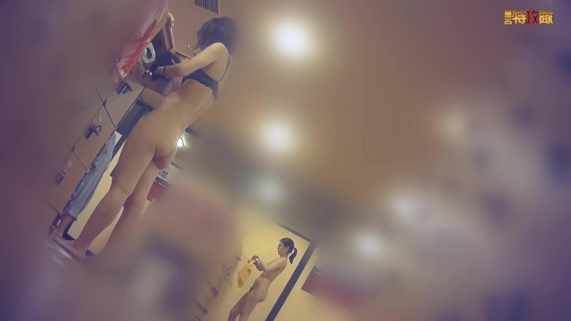 Hidden camera in a female locker room