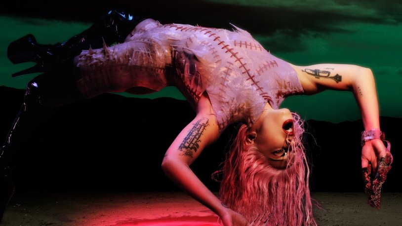 Lady Gaga on stage without panties