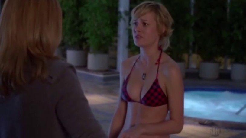 Brig Larson in a swimsuit