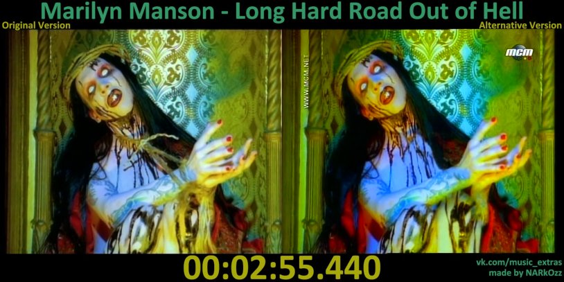 Marilyn Manson with red cosmetics